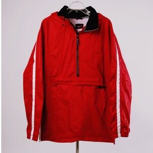Vtg 90’s Nike Men’s Red Hooded Anorak 1/2 Zip Pullover Windbreaker Jacket Sz XL
